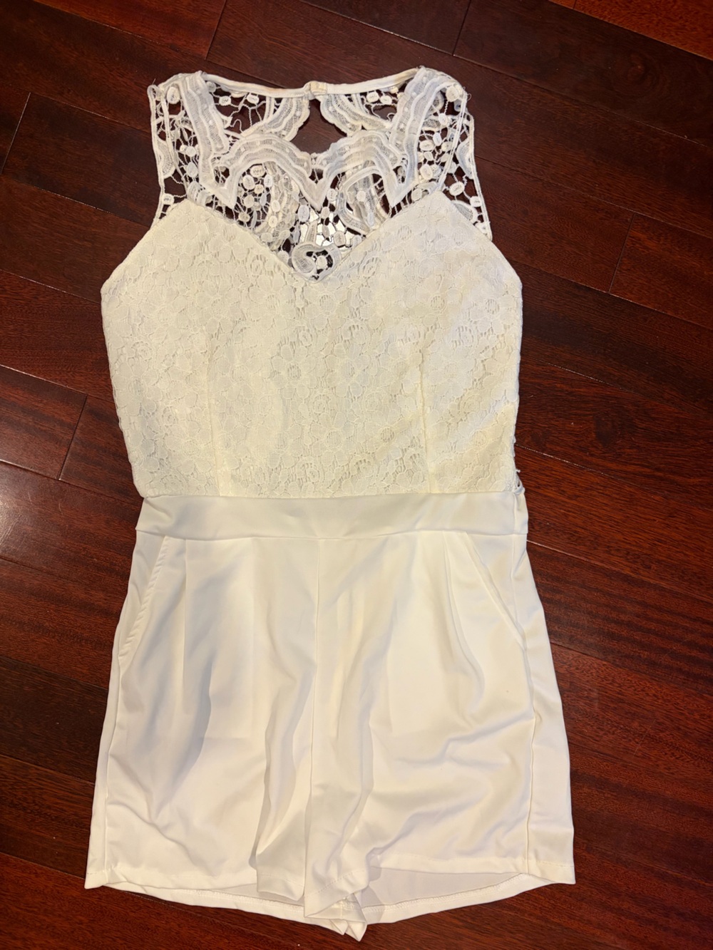 White Lace and Satin Dress